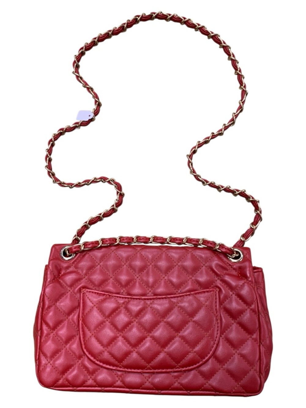 Red Quilted Leather Chain Shoulder Bag - Picture 2 of 2